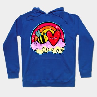 Rainbow  bee love Hoodie